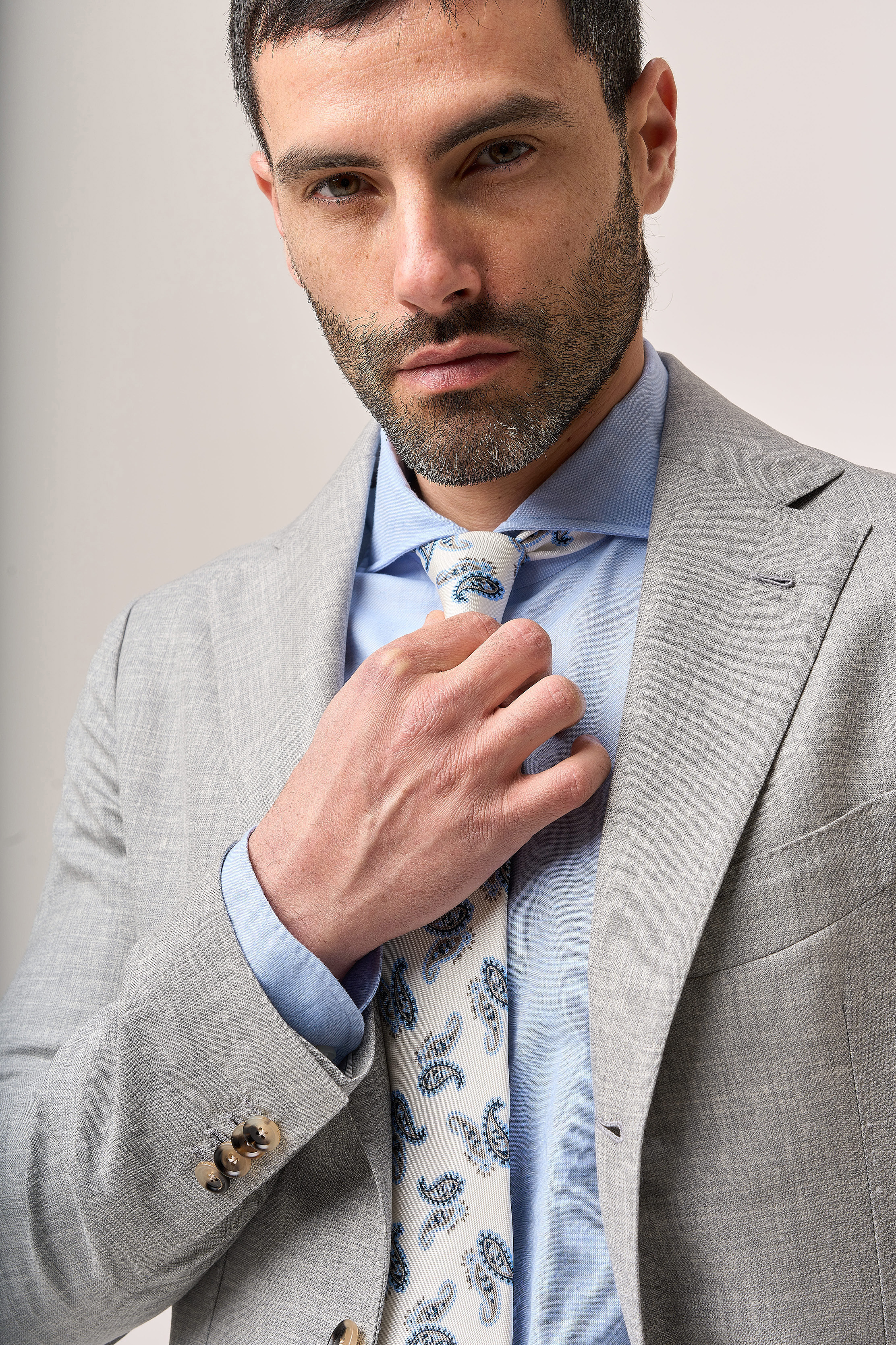 BorrelliルイジluigiナポリNapoliセットアップスーツグレーウール UNSTRUCTURED WOOL SUIT - GREY - LUIGI BORRELLI - NAPOLI
